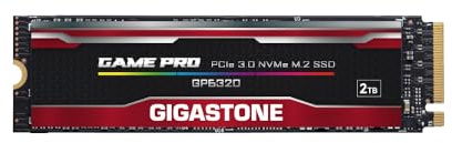Gigastone SSD 2TB NVMe Gen3 Gaming M.2 2280 PCIe 3.0x4 Internes Solid State Laufwerk Festplatte Speicher Für PS5 Gamer Videoschnitt Grafikbearbeitung PC Laptop IT Pro 3D NAND SLC Cache 2,400MB/s