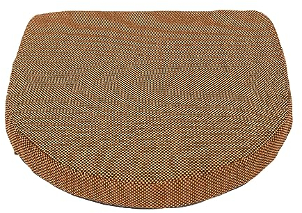 Stuhlkissen 43x41 mit BäNdern Landhaus, Sitzkissen Esszimmerstuhl Halbrund, Einzeln Sitzpolster Gartenstuhl Waschbar Linum Bezug mit ReißVerschluss, Landhaus rutschfest 4cm Dicke Sitz Auflage