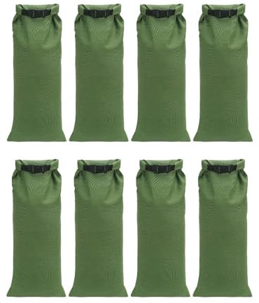 Sandsäcke für Flutwassersperre – 8 Stück verdickte lange Segeltuch-Sandsäcke mit Einsatzschnalle, wiederverwendbar, schnelle Flutbarriere für Zuhause, Tür, Fenster, Keller, Garage, Boden,