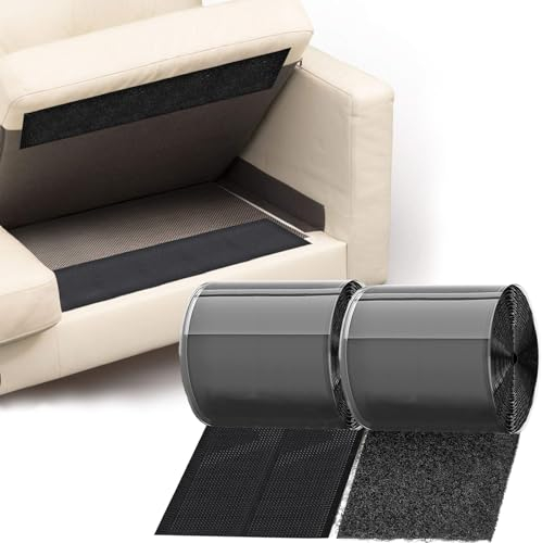 TEUVO 11cm X 6m Feltro Adesivo Forte per Tessuto Mantiene Cuscini del Divano e Tappeti in Posizione Nastro Striscia Rotolo Fascia Adesivo Largo Magnetico Autoadesivo di Nylon per la Casa e l'ufficio