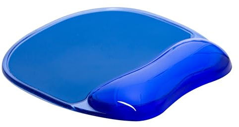Q-CONNECT Ergonomisches Mauspad mit Gelkissen/Mausunterlage mit Handgelenkauflag/Handauflage/Für Computer und Laptop/Blau/Anti-Rutsch-Gummi-Basis Mousepad