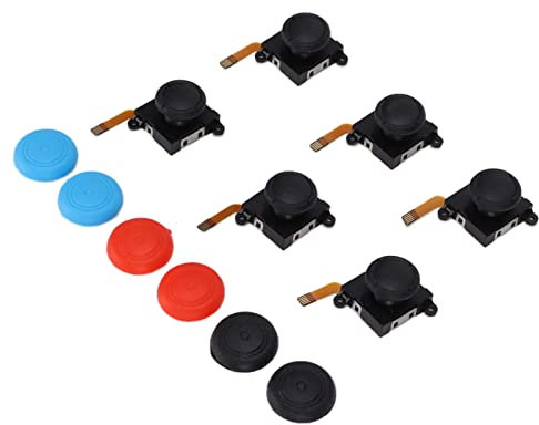 Paquete De 6 Joycon Joysticks Reemplazo 3D Analógico Joysticks Izquierdo/Derecho Rocker con 6PCS Tapas De Joystick para N-Switch/N-Switch Lite Gamepad
