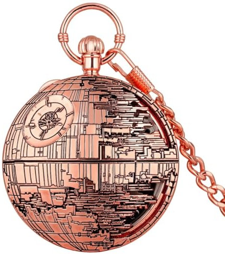 HIFFEY Orologio da Taschino Musicale retrò Punk Orologio da Uomo con Pendente a Catena FOB Stile Antico Orologio da Taschino con Display Musicale di Grandi Dimensioni Regali (Color : Rose Gold)