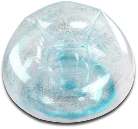 ZMIN Transparenter aufblasbarer Stuhl, Sofas, Sofas, aufblasbarer Stuhl, Luftsessel, Liegestuhl, Lounge-Stuhl, tragbar, zusammenklappbar, Luftsofa, runder Hocker,B,106 * 106 * 70CM