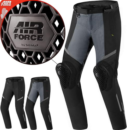 SHIMA Rush Pantalon Moto Hombre Protectores Airforce Homologado Ajustado Traje de Moto Urbano Pantalón Protección de Rodilla Ventilado Elástico Verano (Masculinos, Pantalones Ventilado, Fluo, L)