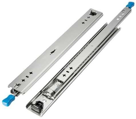 DSKJHI 1 Paar 250-1500MM Vollauszug Schwerlastauszug mit Lock-in/Out Schwerlast Schubladenschienen Belastbar bis 120Kg für Auto Camper Kastenwagen Auszugsschienen (Größe : 400mm/16)