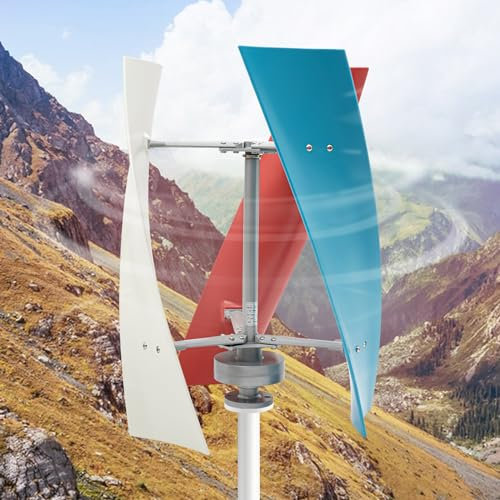 DSYOGX Windgenerator 400W 12V Windrad Windturbine mit 3 Verschiedenen Farben Flügeln Windkraftanlage Regler Dreiphasiger Vertikale für Boote, Pavillons, Hütten