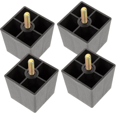 AUTSUPPL 4 Pcs Adjustable Height Sofa Legs Square Replacement Legs for Furniture Cabinet Couch and Sofa Feet with Mounting Plates and Screws and Stylish Design