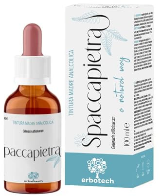 ERBOTECH, Spaccapietra, Analcolica, a Gocce da Diluire in Acqua, Vegan, non Deriva da Piante OGM, Made in Italy, 100 ml