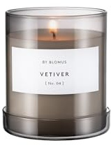 blomus Duftkerze -VALOA- No. 04 | Farbe Ashes of Roses | Größe L | Vetiver | Aus farbigem Glas und Sojawachs; Für eine angenehme Duftatmosphäre; Wärmender Sitzkomfort; Maße 9,5 x 9 x 9,5 cm