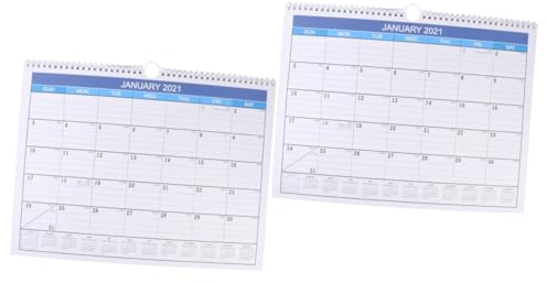 VILLCASE 2stücke Englisch Ausgabe Wandkalender Tischkalender Für Büro Und Zuhause Mit Für Notizen Und Erinnerungen Stilvolles Design Mit Zwei Aufhängelöchern