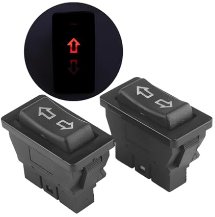 JNNJ 2 Pezzi Interruttore Finestrino Auto Controllo Alzacristallo, Universale 5-Pin Interruttores Finestra Auto Controllo, Interruttore Elettrico Automobilistico Alzacristalli Interruttore(Rosso)