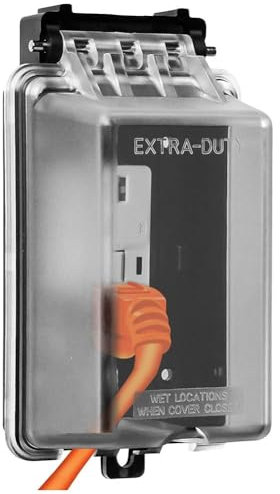 Flohterys Outdoor Outlet Cover, Single Gang Outdoor Outlet Cover Weatherproof Enclosure, Electrical Box Waterproof Plug Covers