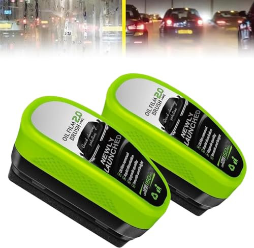 Ryfpdml 150ML Automotive Oil Film Cleaning Brush, New 2.0 Green Oil Film Wipe Car Glass Cleaning Board, Car Windscreen Cleaner Glass Oil Film Remover for Car Window Glass Cleaner (F)