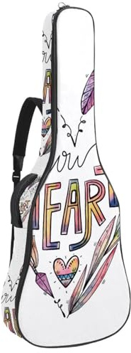 Eslifey Tasche für Akustikgitarre, bunter Hintergrund, verstellbarer Schultergurt, Gitarrenkoffer, Gigbag 101,6 cm, 104,4 cm, 106,7, Mehrfarbig 4, 42.9x16.9x4.7 in, Taschen-Organizer