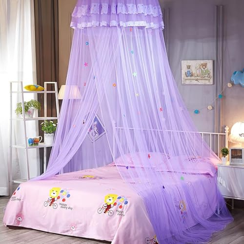 Voici et Voila Grand Ciel de Lit Fille Moustiquaire Princesse Ciel de Lit Adulte Rose Moustiquaire Décoration Fille Chambre Princesse Tente Ciel Bébé