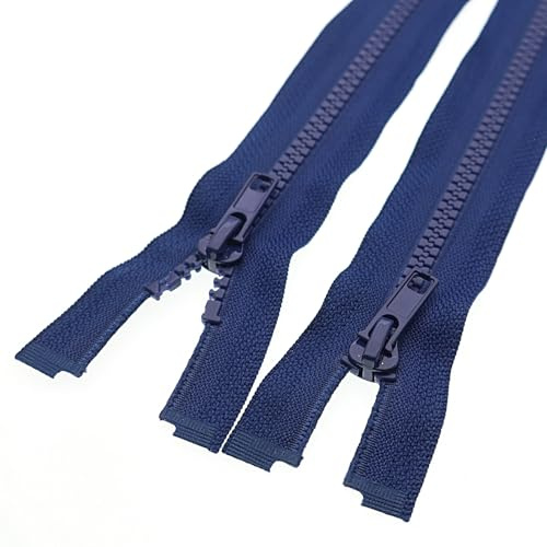 #5 71 cm cerniere divisibili per giacche da 2 pezzi, cerniere in plastica per cappotti, cucito, artigianato, sartoria, tessuti per la casa, blu navy, yiguanxin