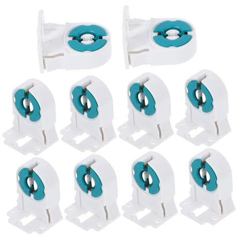 10 Stück T8 Leuchtstoffröhrenhalter aus Abs für Lampenfassung | Wärmebeständig, Einfache Montage, Vibrationshemmend, Hohe Leitfähigkeit, für Zuhause und Schulklassenzimmer