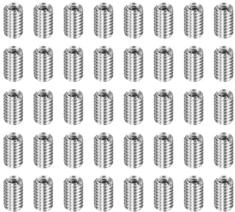 sourcing map 40pcs Thread Repair Inserts M4 x 0.7 Male to M2.5 x 0.45 Female Thread 6mm Long Stainless Steel Reducing Nuts Metric Self Tapping Sleeves Threaded Reducer Industrial Fasteners