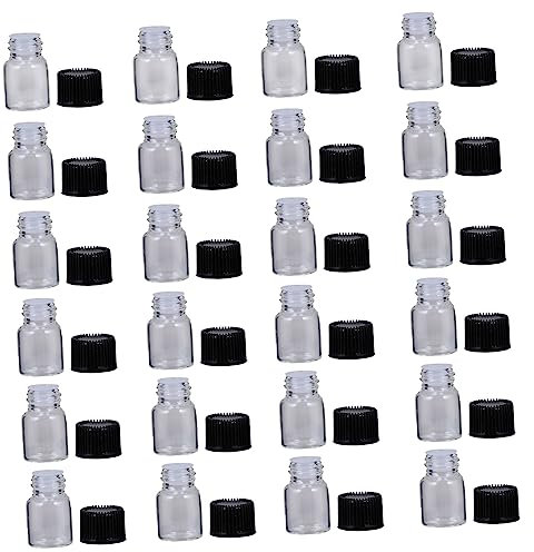 PartyKindom 30 pièces Flacons Verre Transparent Bouteilles Vides Rechargeables avec Bouchons à Vis pour Voyage Cosmétiques et Huiles Essentielles
