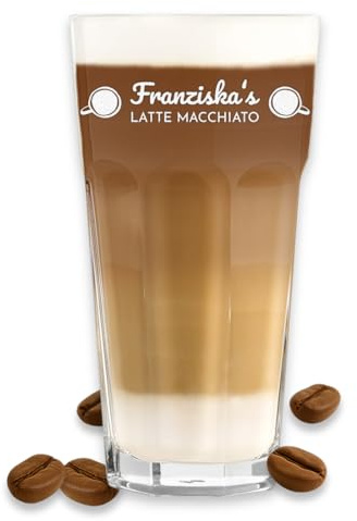 polar-effekt Geschenk Kaffeebecher aus Glas 480 ml mit personalisierter Gravur - Geeignet für Kaffee, Latte Macchiato, Tee & Cappuccino - Ideal als Geburtstagsgeschenk