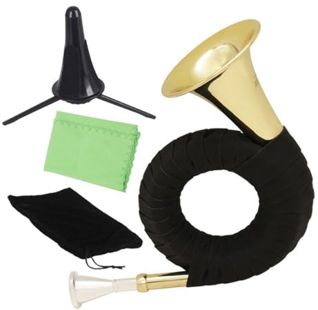 Waldhorn aus Messing für Anfänger und Profis, Klarer Klang | Polierte Oberfläche, Natürliche Klangfarbe, für Musikliebhaber, zum Spielen Jederzeit und Überall Zufällige Farbe