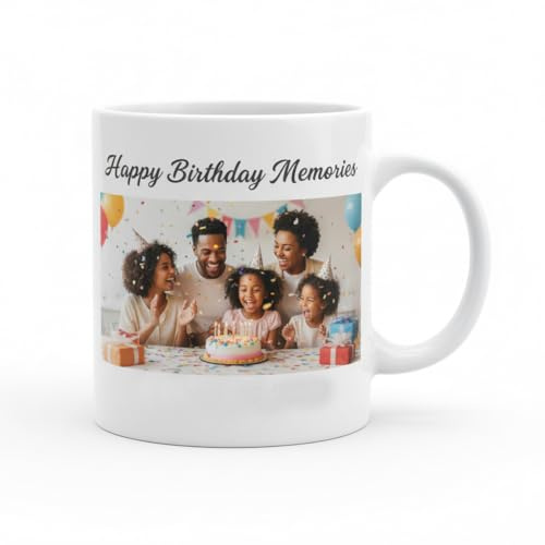 Personalised Mug with Photo & Text (2 Images & 2 Texts) - Custom Gift for Birthday, Anniversary or Any Memorable Occasion - 11oz Coffee Mug with Crystal Clear Print, Microwave & Dishwasher Safe