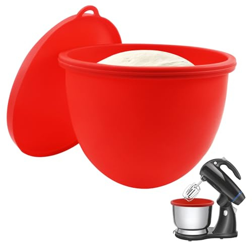 Insert en Silicone pour Robot Pâtissier Vertical, Bol en silicone alimentaire avec couvercle - revêtements de bol en silicone pour robots de cuisine de 5 quarts, Compatible avec Kitchen Aid