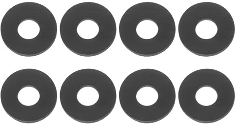 PATIKIL Joint Plat En Silicone M8, 8 Pcs 8mm Alésage 20mm Diamètre Extérieur Rondelle Plate Grommets Joint Torique Espaceur Pour Robinet Tuyau Flexible Poignée De Porte De Douche, Noir