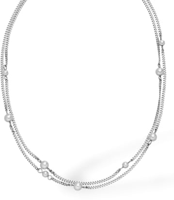 Purelei Sea Gleam - Collana fine con perle di conchiglia in due misure - Acciaio inossidabile (oro 14 carati/argento/oro rosa 18 K) - 40-45 cm elegante collana di perle da donna, Eine Grösse, Acciaio