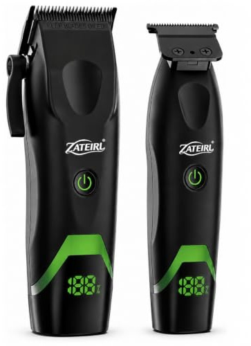 Professional Hair Clippers for Men-Cordless Professional Barber Clipper Set with Precision Blades, USB Charging,Guide Combs Set, for Men & Women,Black