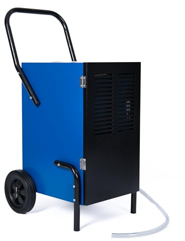 50L/Day Commercial Dehumidifier, Portable Industrial Moisture Extractor with Water Tank & Continuous Drain Hose for Home, Office, Warehouse & Basement Use