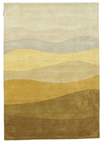 RugVista Feeling Handtufted, Tappeto, Tappeti moderni, 200 x 140 cm, Rettangolare, Pelo medio, Soggiorno, Sala da pranzo, Camera letto, Lavabile solo a secco, Certificato Care & Fair, Giallo Mostarda