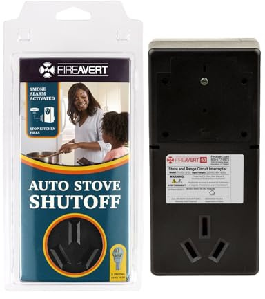 FireAvert - Electric Auto Stove Shut-Off Safety Device (3 or 4 Prong), Oven Monitoring Solution for Senior Citizen and Elderly Parents, As Seen On Shark Tank (3-Prong)