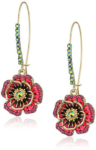 Betsey Johnson Rose Dangle Earrings