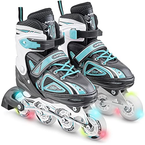 Apollo Super Blades, größenverstellbare Inline Skates für Damen und Kinder, Inliner für Erwachsene, Mädchen und Jungen in den Größen 31–42, LED Inline-Skates