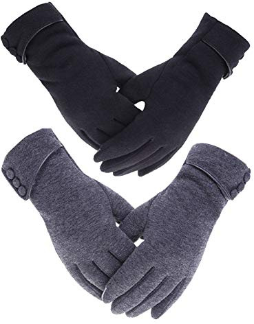 Outrip Warme Winterhandschuhe für Damen, Touchscreen, Handy, winddicht, gefüttert, dick