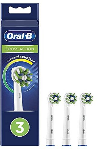 Oral-B CrossAction Testine Di Ricambio Con Tecnologia CleanMaximiser, Confezione Da 3 Pezzi