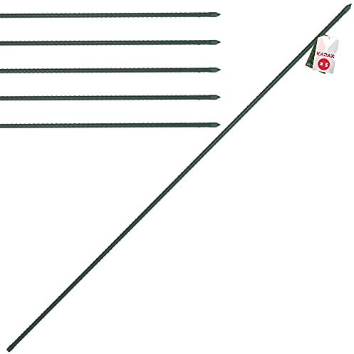 KADAX Pflanzstäbe 180 cm x 16 mm, 5er Set – Beschichteter Stahl Rankstab, Pflanzenstütze & Tomatenstäbe für Garten, Wetterfest & Stabil