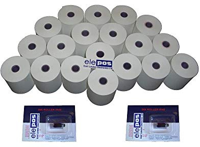 Till Rolls & Ink Rollers to fit Casio 140CR 140-CR 140 Cash Register - Starter Pack (20 Till Rolls & 2 Ink Rollers)