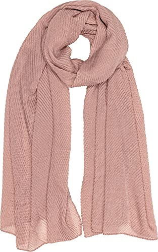 Caspar SC509 eleganter Damen Schal mit Streifen Webmuster, Farbe:altrosa, Größe:One Size