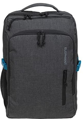 Elephant Rucksack Handgepäck Reise Fly 45 L Laptop Fach 12900 Dunkelgrau | Legends XL Flugzeug Bus Reiserucksack Tasche Laptop Fach Anti-Theft Tasche Dunkelgrau Schwarz