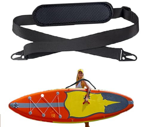 Dokoshia SUP Paddle Board Carrier Shoulder Strap Adjustable Carrying Sling Paded Bag Belt for Surfing and Paddle Board with Metal Hooks Accessories