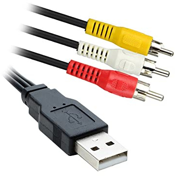 G53S Câble adaptateur USB vers 3 RCA 30 cm USB 2.0 mâle vers 3 RCA mâle audio, vidéo, AV, câble adaptateur composite pour téléviseur, TV Box HDD Player PC
