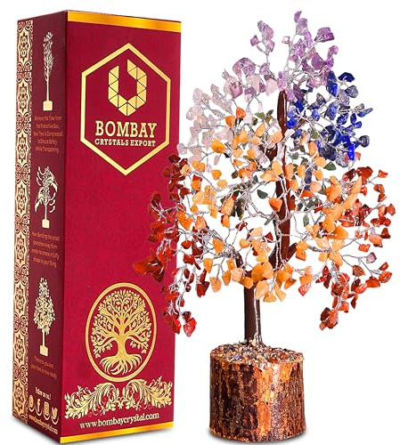 7 Chakra Crystal Tree of Life – Handmade Healing Gemstone Bonsai for Positive Energy, Prosperity & Home Décor – Good Luck Gift for Women, Mom, Office & Living Room Accent
