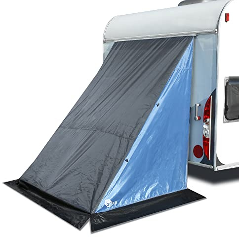 your GEAR Caravan Zelt Adria - Heckzelt 190 x 150 x 185 cm - Küchenzelt Gerätezelt Lagerzelt für Wohnwagen oder Wohnmobil - 3 Kederlängen zur Wahl - 2 Eingänge UPF 50+ Schutz 3000 mm Wassersäule