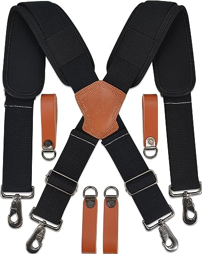 WELKINLAND Lightweight Tool belt suspenders, Leather tools bag suspenders,Suspender for tool belt, Tool belt suspenders for men,Tool bags suspenders