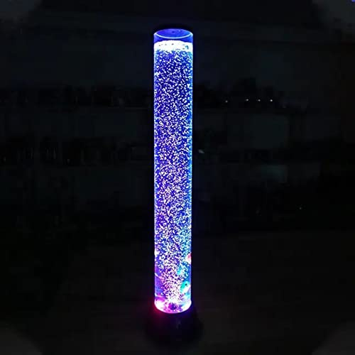 Lámpara de pie de tubo de pez con burbujas de agua LED de 3 pies con 7 colores que cambian la luz nocturna Tanque de acuario falso Tanque de torre de agua Tanque de medusas Regalo de luz for hombres y