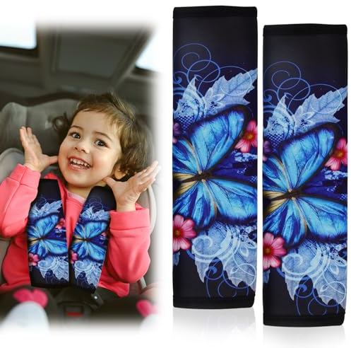 Darryy Cuscinetto di Protezione Auto Gurtpolster, 2 Stück Sicherheitsgurt Polster Kinder, Gurtpolster Auto Erwachsene, Polsterung für Sitzgurt im Auto,Schützt Ihre Schultern für eine komfortable Reise