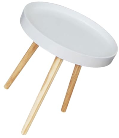 Holibanna Sofa-beistelltisch Runder Tisch Aus Hochwertigem Holzmaterial Kompakter Mini-rundtisch Im Nordischen Stil Dekorativer Balkontisch Einfach Zu Reinigen Und Langlebig